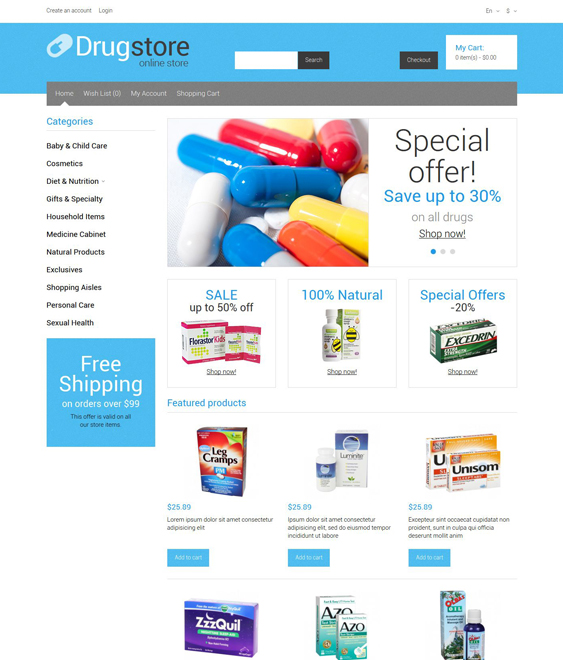 medical health opencart themes supplies