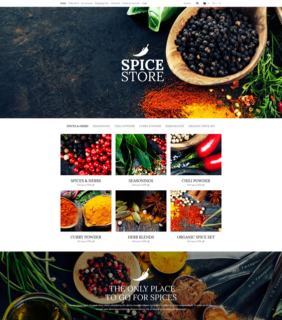 spice food drink restaurant opencart themes