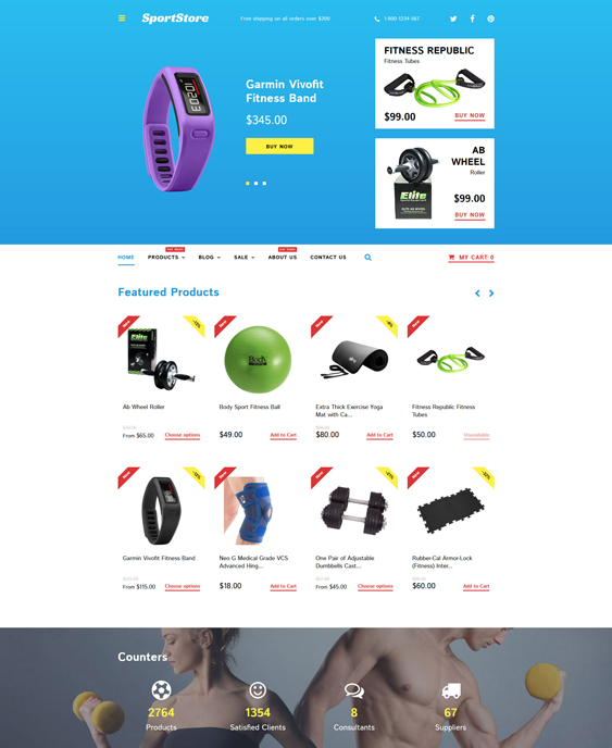 sport store parallax shopify themes