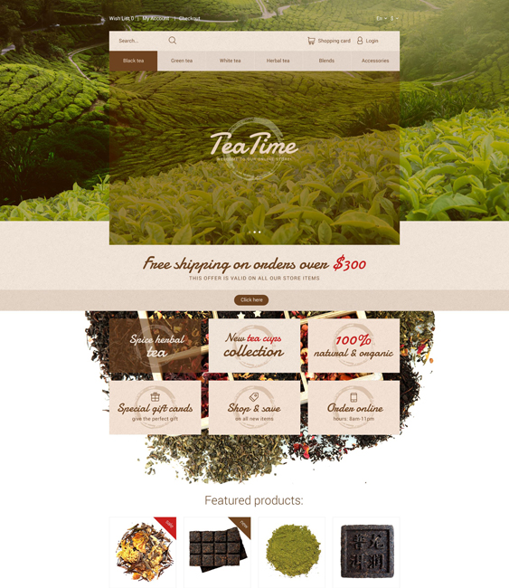 tea time food drink restaurant opencart themes