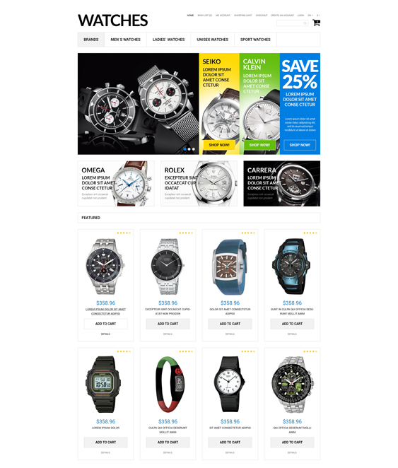 watches jewelry watch opencart themes 1