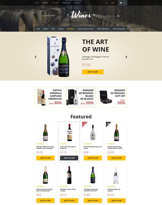wines food drink restaurant opencart themes