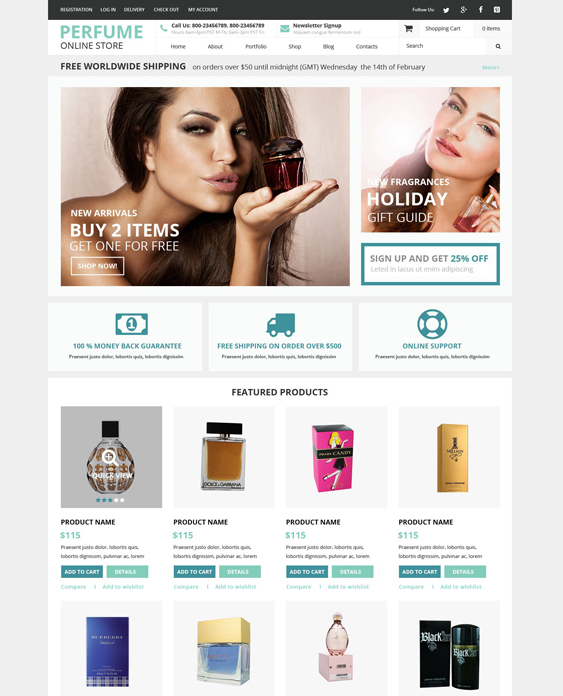 fragrance shop perfume cosmetics hair products woocommerce themes