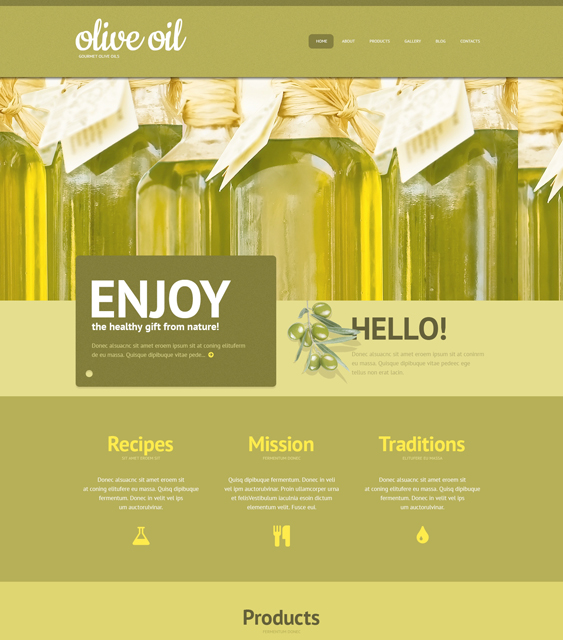 olive oil food drink wordpress themes