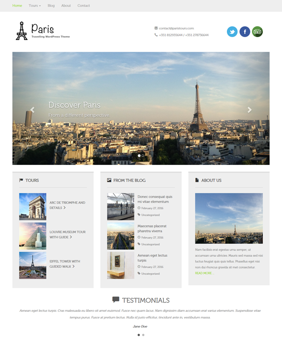 paris travel wordpress themes