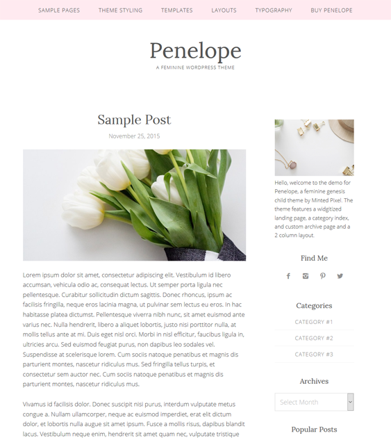 penelope feminine wordpress themes