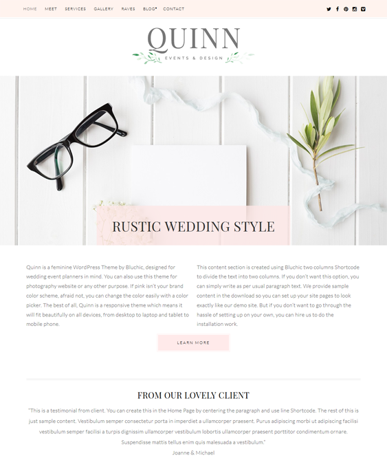 quinn wedding wordpress themes
