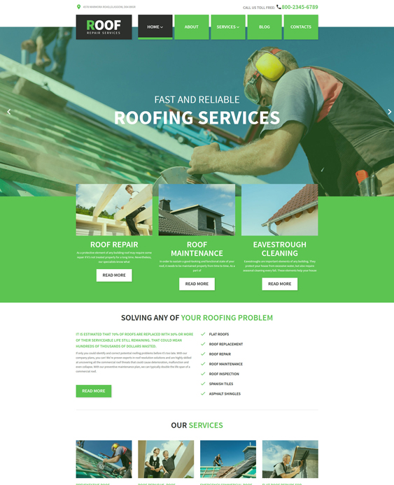roof construction contractors wordpress themes