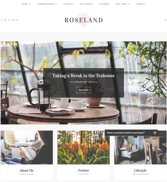 roseland feminine wordpress themes