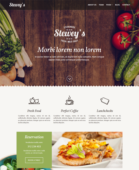 steweys restaurant wordpress themes