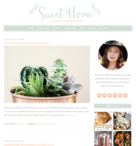sweet home feminine wordpress themes
