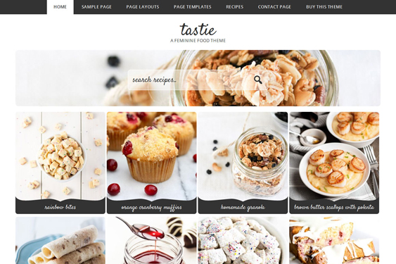tastie food recipe wordpress themes