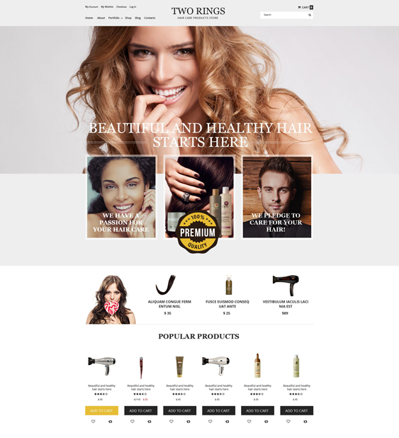 two rings perfume cosmetics hair products woocommerce themes