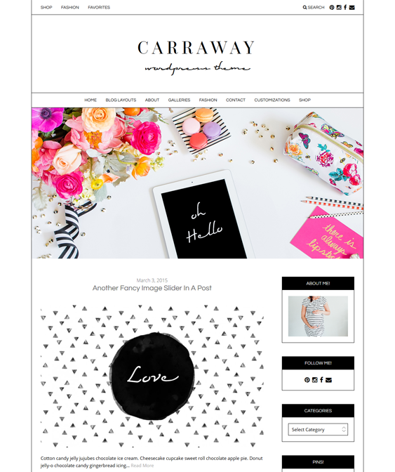 carraway feminine wordpress themes
