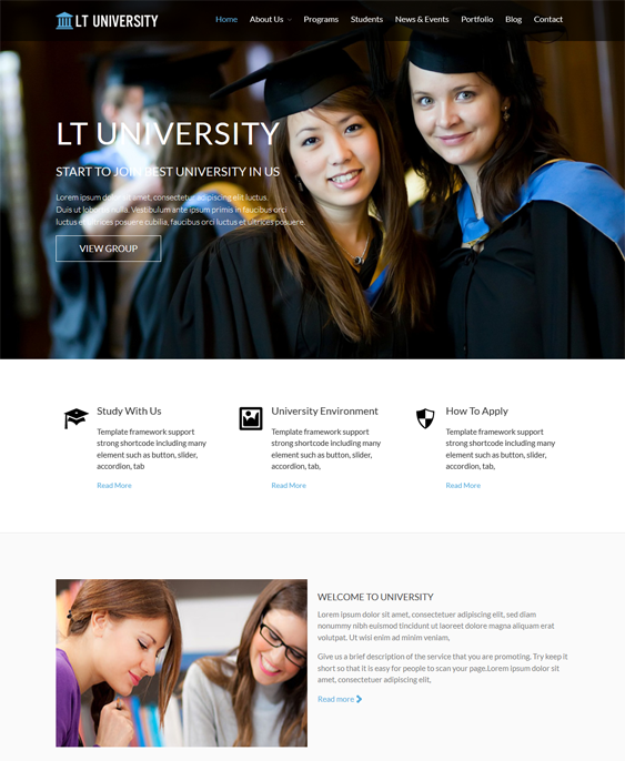 lt university education wordpress themes