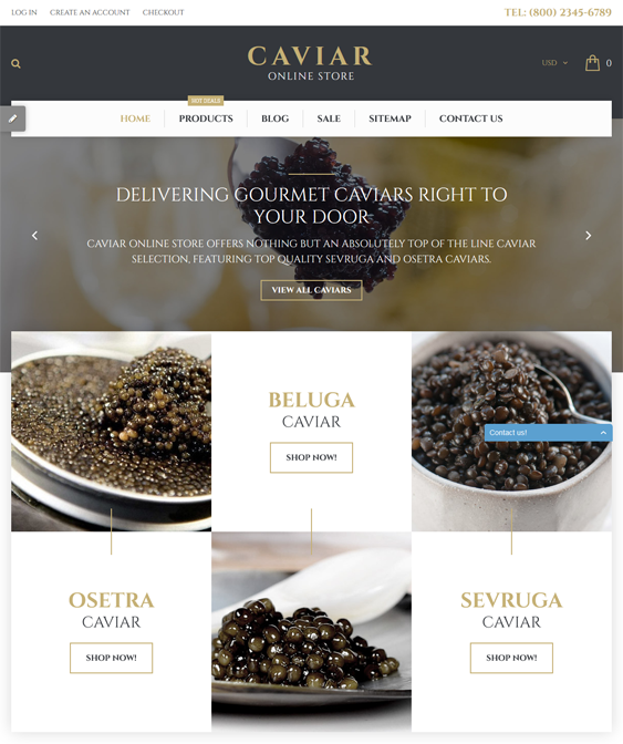 caviar responsive shopify themes