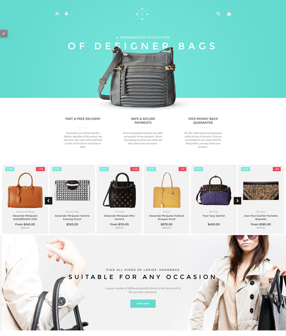 handbag parallax shopify themes