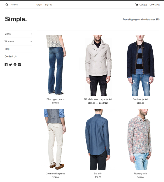 simple mens clothing accessories shopify themes