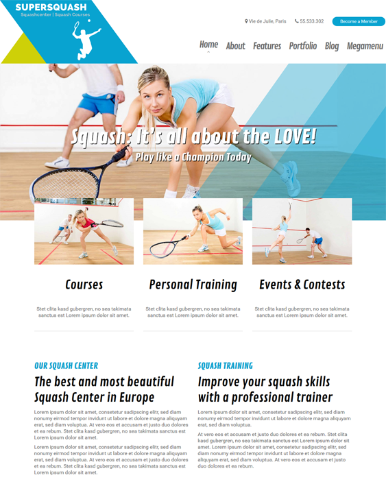 supersquash sports wordpress themes