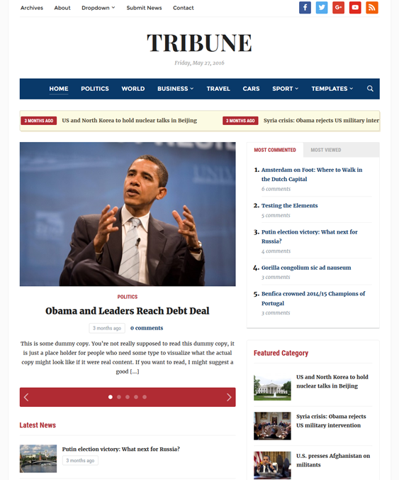tribune magazine news wordpress themes