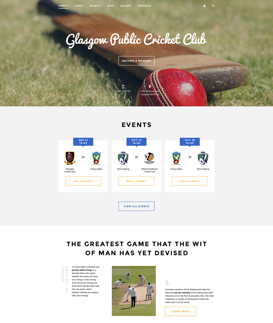cricket sports joomla templates