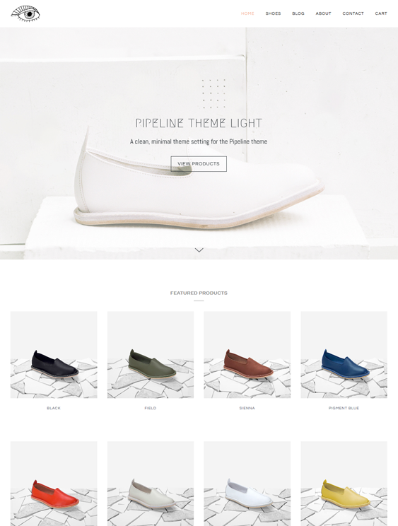 pipeline shoe store shopify themes