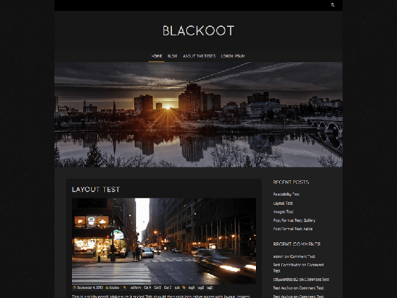 blackoot free dark wordpress themes