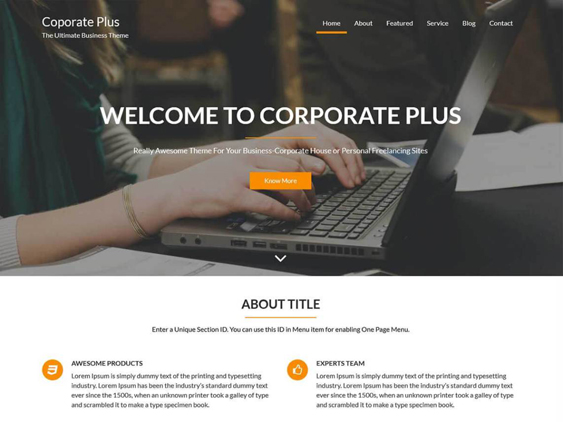 corporate free one page wordpress themes