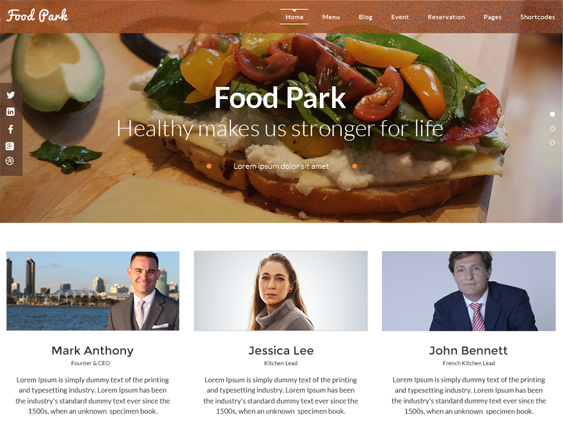 free food drink recipe wordpress themes park