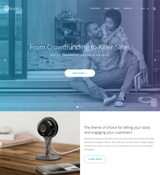 launch cool electronics shopify themes