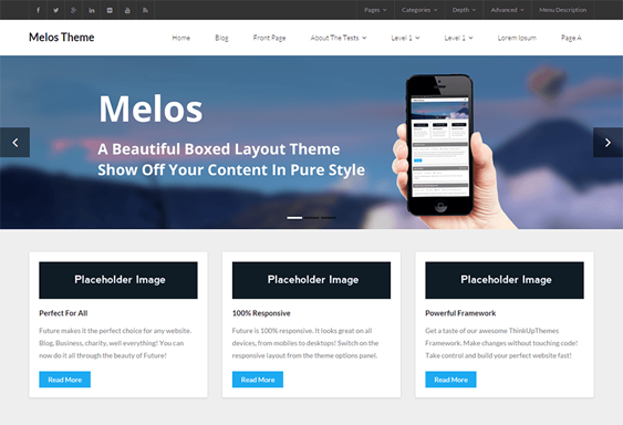 melos free wordpress themes promoting apps