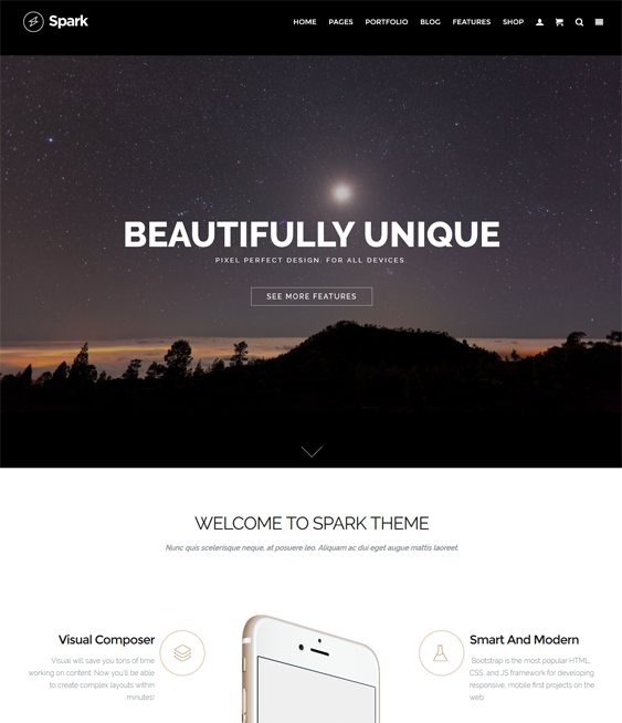 spark one page wordpress themes