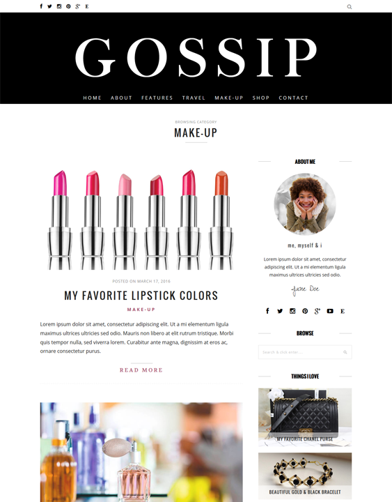 gossip wordpress themes fashion blogs