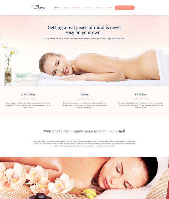 massage beauty salons spas wordpress themes