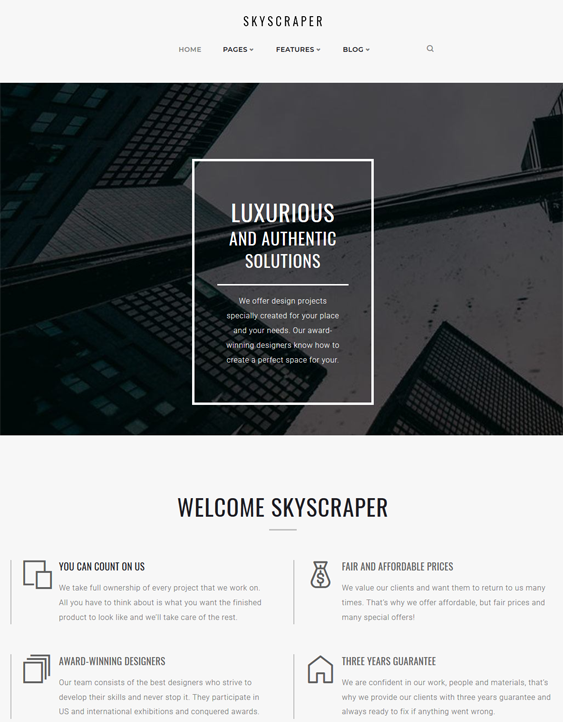 skyscraper architecture wordpress themes