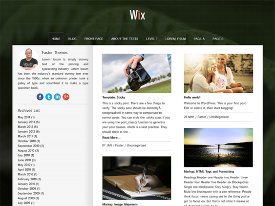wix free masonry wordpress themes