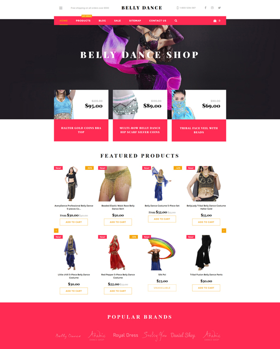 Belly Dance responsive shopify themes