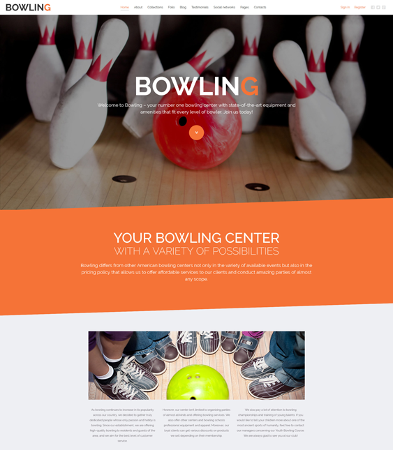 bowling sports joomla templates