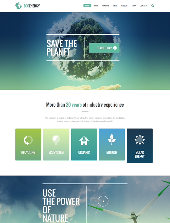 ecolife green eco-friendly organic wordpress themes