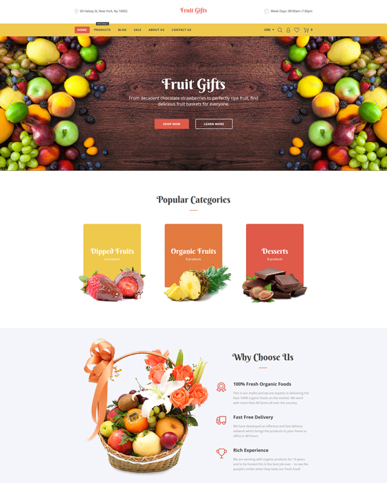 Fruit Gifts responsive shopify themes