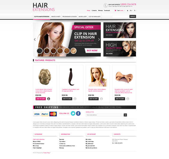 hair products prestashop themes extensions