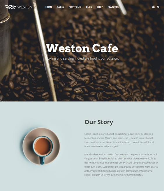 weston restaurant wordpress themes