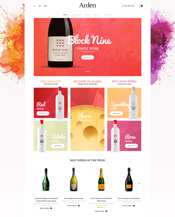arden food drink woocommerce themes