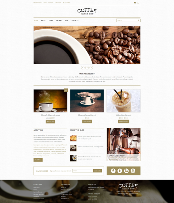 coffee food drink woocommerce themes