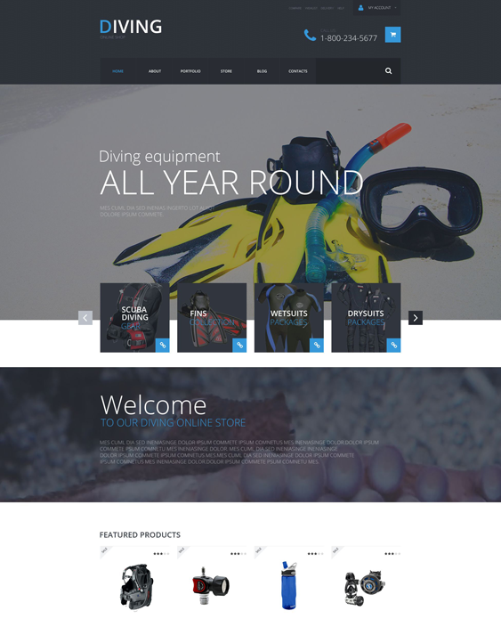 diving sports woocommerce themes