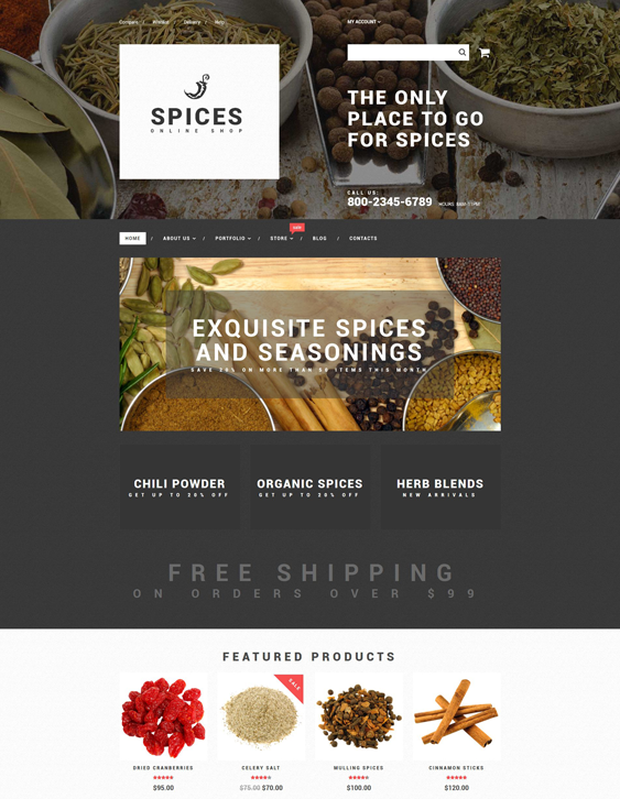 spices food drink woocommerce themes