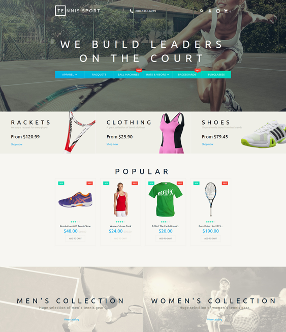 tennis sports fitness shopify themes