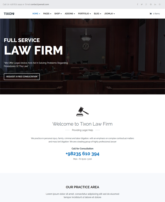 tixon lawyers law firms joomla templates