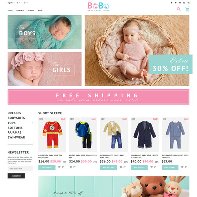 BoBo (PrestaShop theme for selling clothing for kids, children, and babies) Item Picture