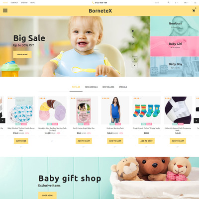 BorneteX (PrestaShop theme for selling clothing for kids, children, and babies) Item Picture